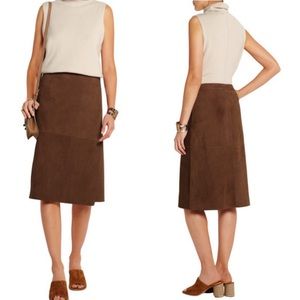 Theory Gantrima Bonded Suede Wrap Skirt